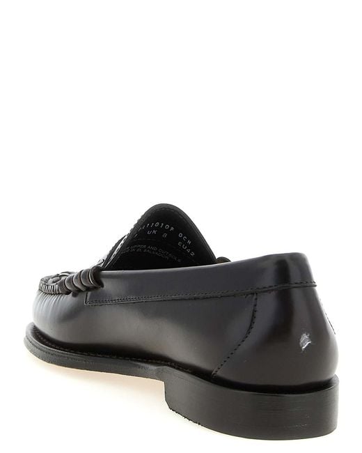 G.H.BASS Black Weejuns Larson Weave Loafers for men