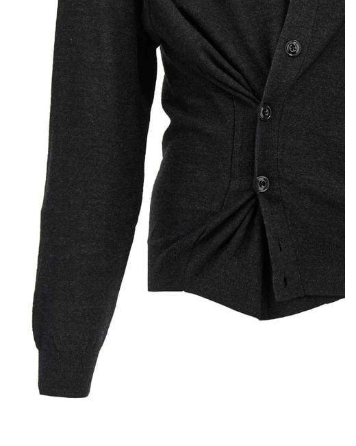 Lemaire Black Relaxed Twisted Cardigan for men