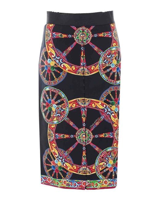 Dolce & Gabbana Multicolor Carretto Print Long Skirt
