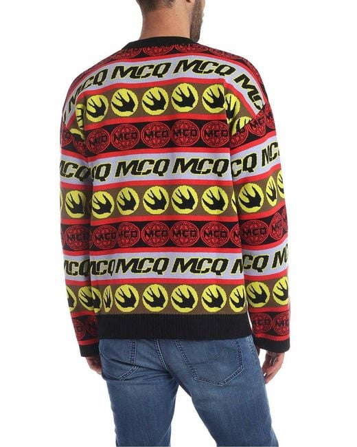 McQ Alexander McQueen Black Tape Crew-Neck Pullover for men