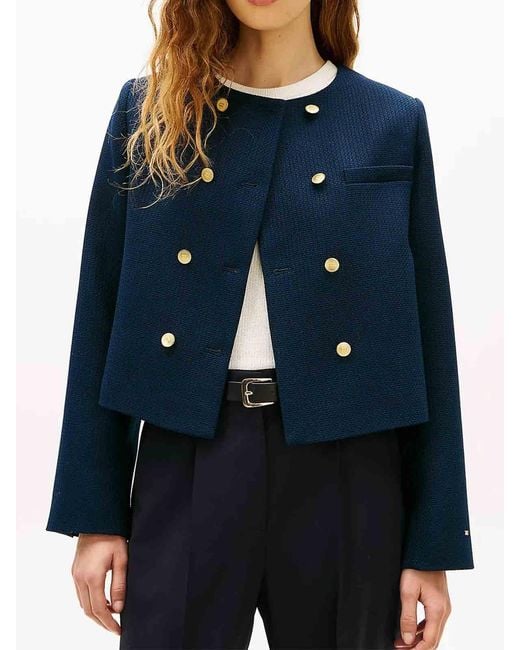 Tommy Hilfiger Blue Preppy Texture Lady Jacket