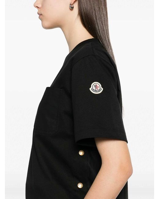 Moncler Black Patch-Pocket T-Shirt for men