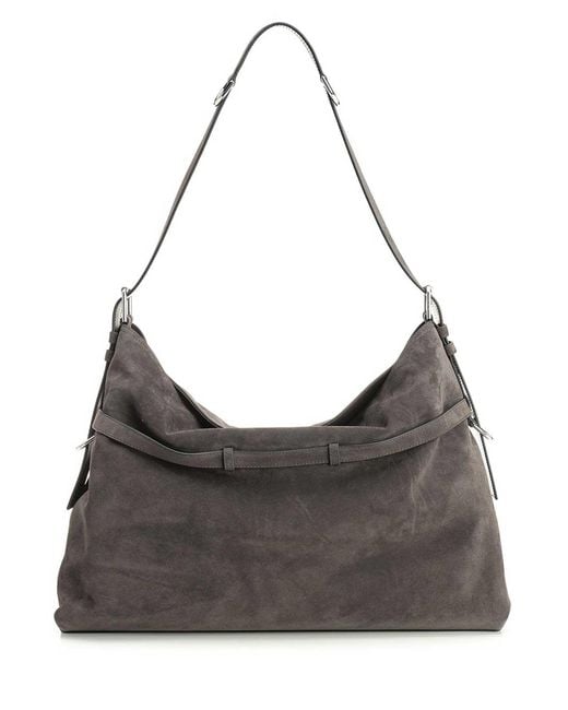 Givenchy Gray Voyou Large Suede Shoulder Bag