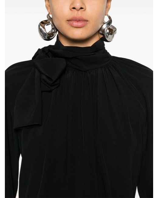 Givenchy Black Blouse With Knot Collar