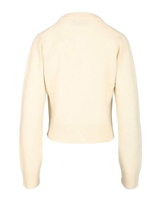 AMI Natural Ami Crew Neck Cardigan