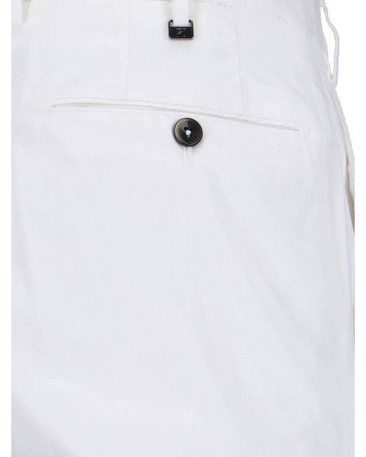 PT Torino White Straight Trousers for men