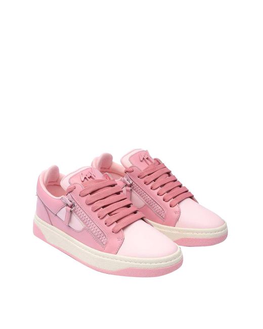 Giuseppe Zanotti Pink White Gz Sneakers Round Toe