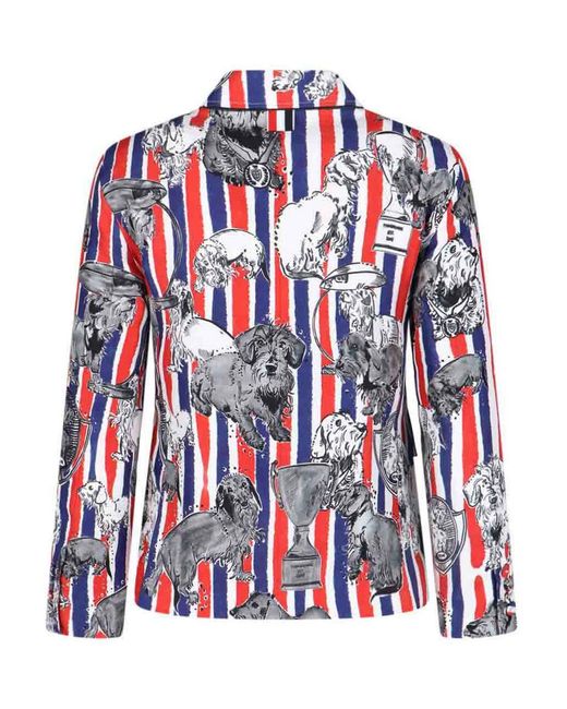 Thom Browne Red Silk Blazer