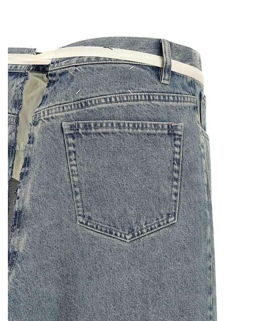 Maison Margiela Blue Raw Hem Denim Skirt