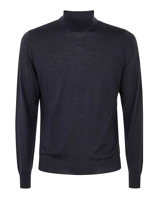 Drumohr Blue Turtleneck Sweather Modern for men