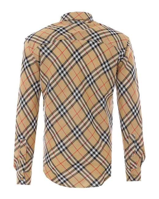 Burberry Gray Roland Check Shirt for men