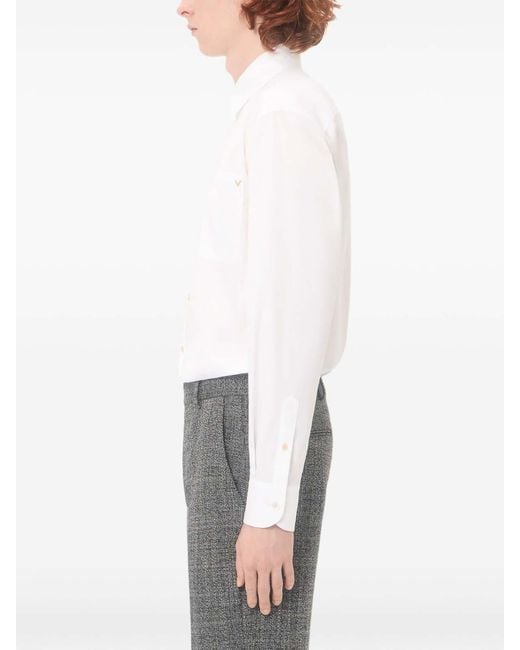 Valentino White Vgold Cotton Shirt for men