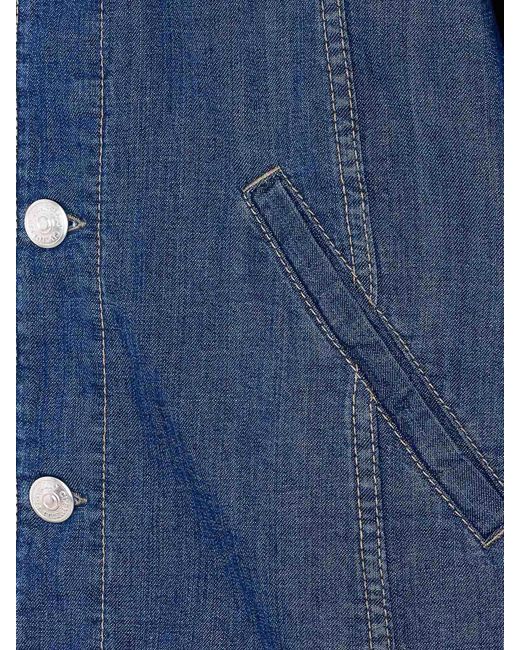 Brunello Cucinelli Blue Denim Jacket With Frontal Buttons Closure for men