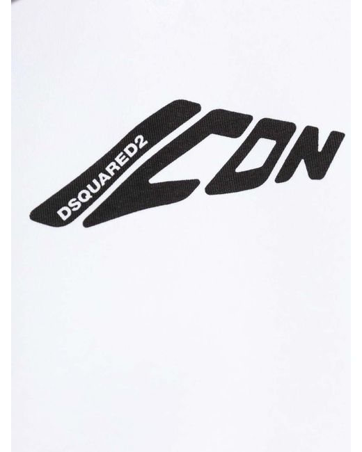 DSquared² White D2 Icon Hoodie