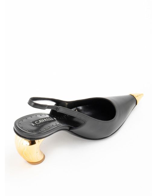 Roberto Cavalli Black Leather Plateau