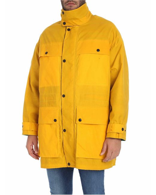 KENZO Yellow Fabric Coat for men