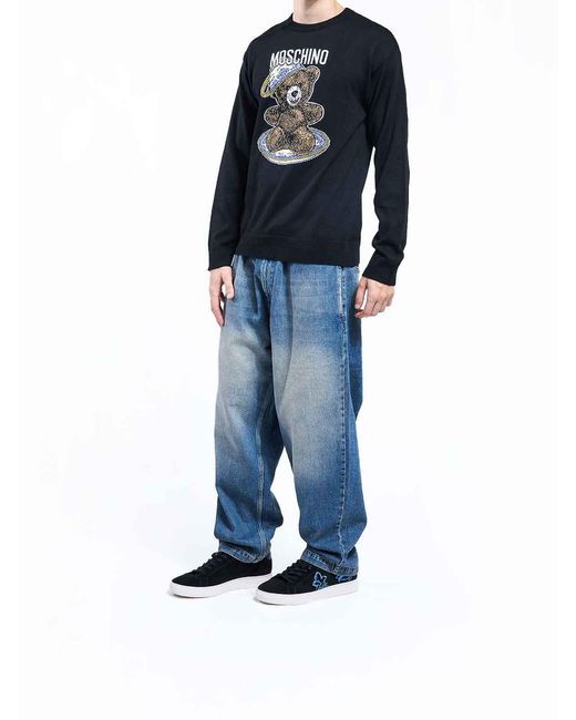 Moschino Black Knitted Bear for men