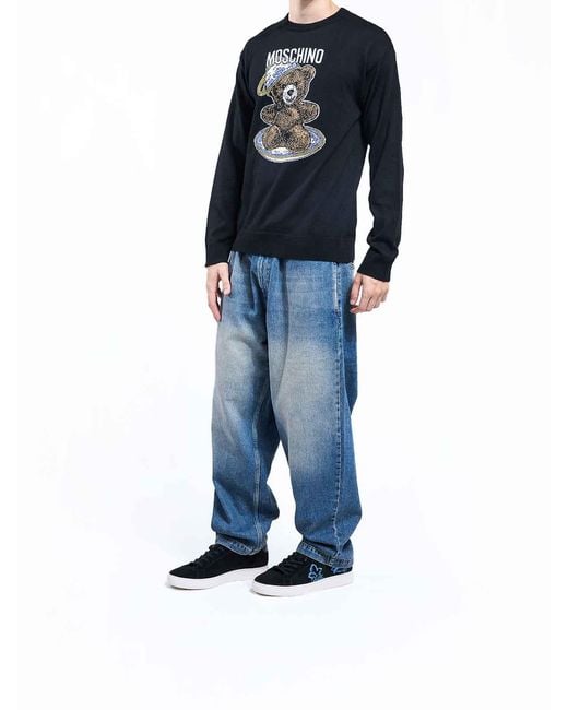Moschino Black Knitted Bear for men