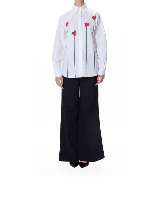 Moschino White Poppies Shirt