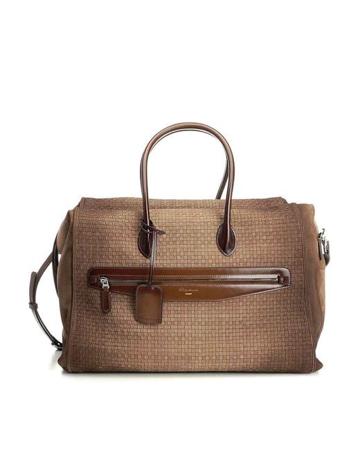 Santoni Brown 48-Hour Holdall for men
