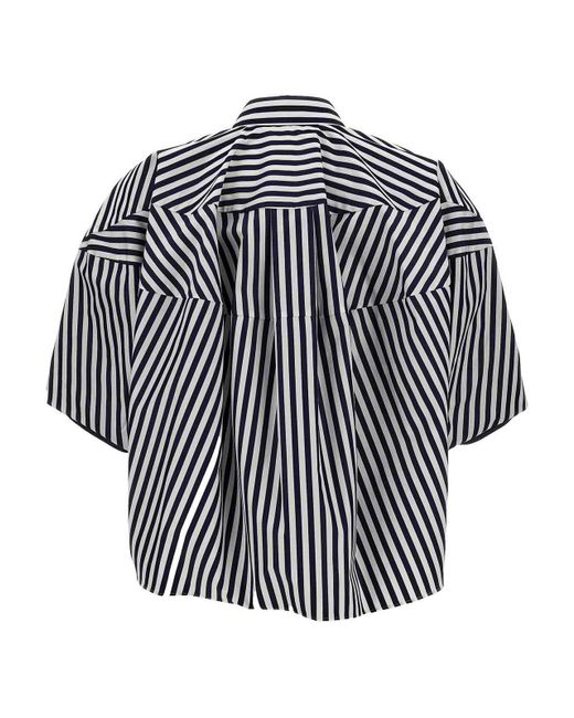 Sacai Black Striped Poplin Shirt