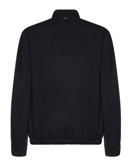 Herno Blue Lightweight Diagonal Shacket for men
