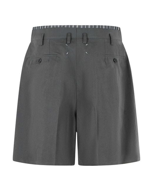 Maison Margiela Gray Cotton Blend Bermuda Shorts for men
