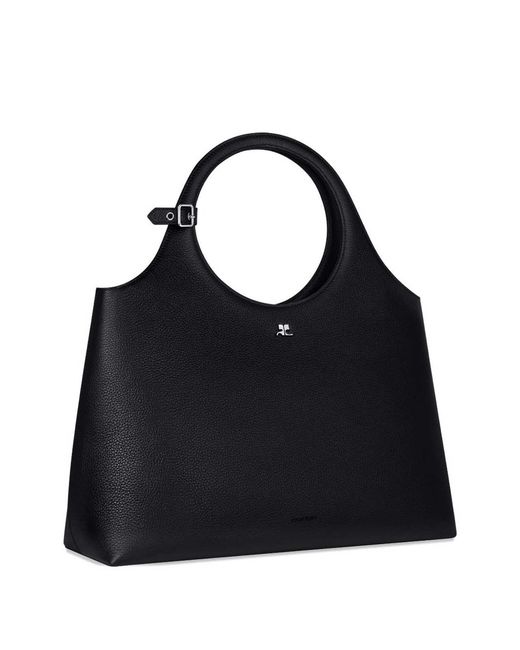 Courreges Black Shopping Bag With Logo