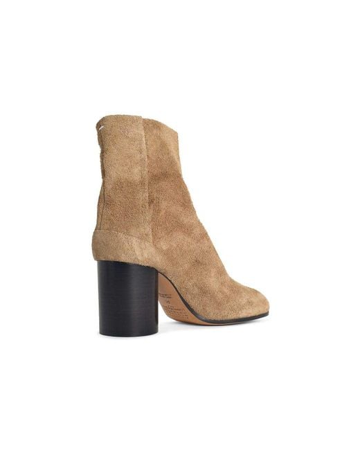 Maison Margiela Brown Camel Suede Tabi Ankle Boots