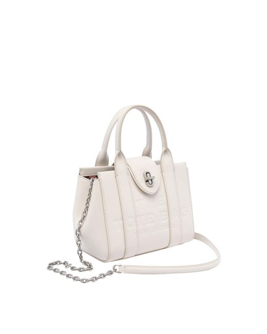 Marc Jacobs White The Turnlock Crossbody Tote Bag