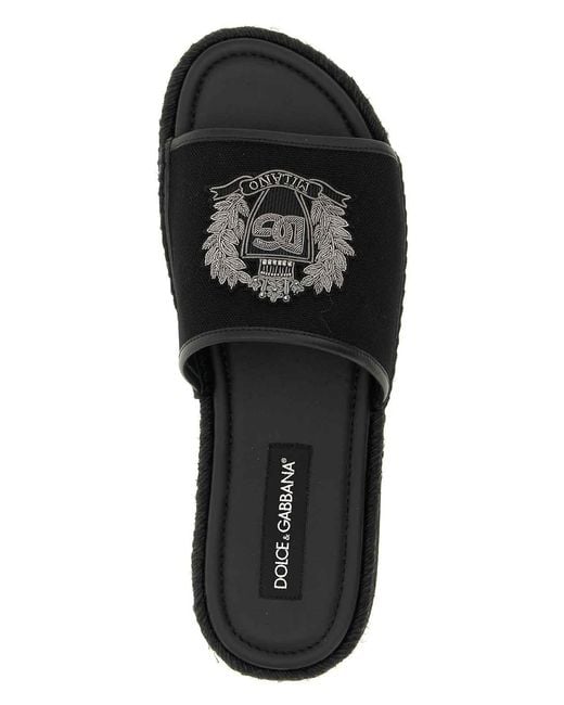 Dolce & Gabbana Black Cross-Stitch Espadrilles for men