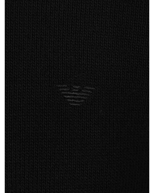 Emporio Armani Black Cotton Sweater for men