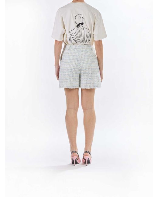 Karl Lagerfeld White Boucl Shorts