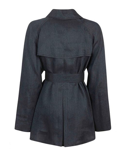 Fay Black Asymmetric Trench Coat