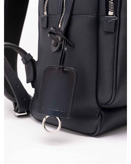 Santoni Black Backpack for men