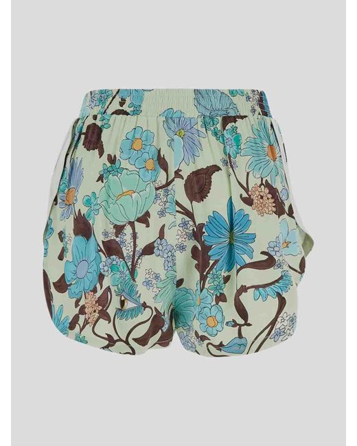 Stella McCartney Blue Short In Multicolor With Floral Print