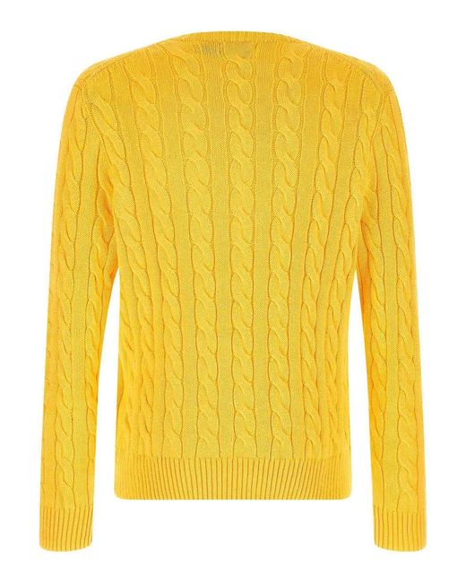 Polo Ralph Lauren Yellow Cotton Braided Sweater for men