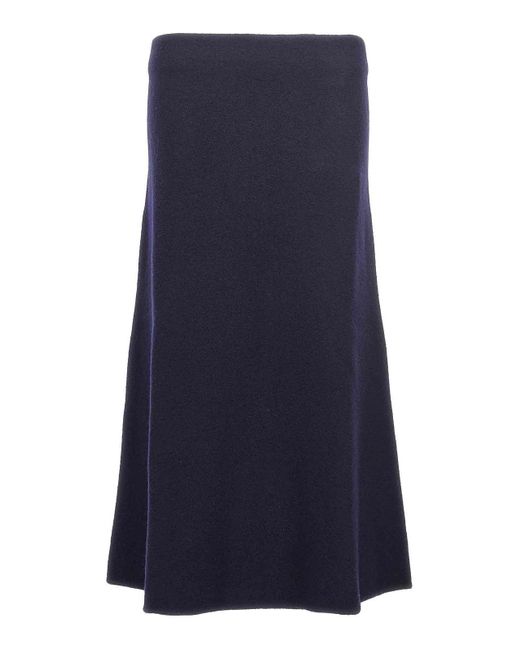Jil Sander Blue Long Wool Skirt