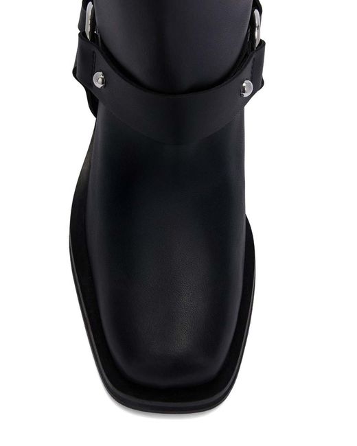 Ganni Black Recycled Leather Biker Boots