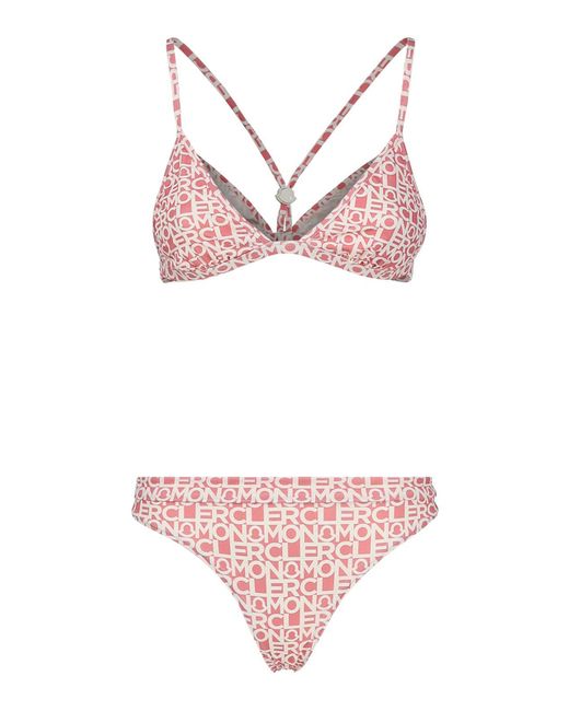 Moncler Pink Jersey Bikini Set