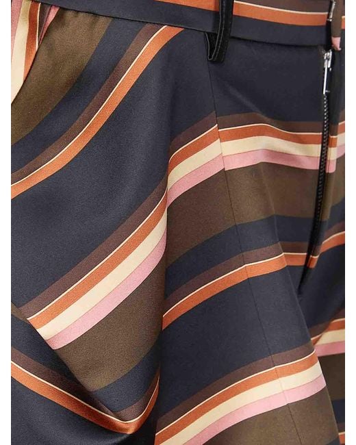 Sacai Pink Horizontal Stripe Shorts
