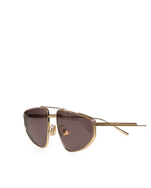 Bottega Veneta Brown Classic Aviator Sunglasses