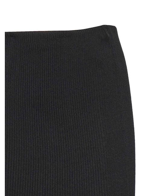 Alberta Ferretti Black Viscose Midi Skirt