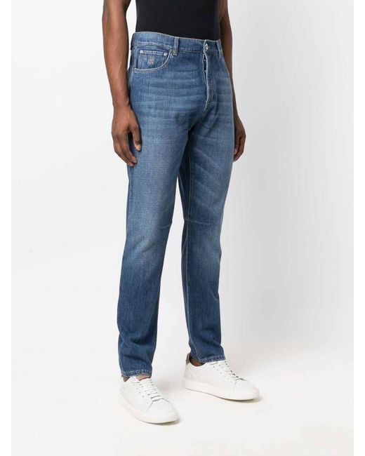 Brunello Cucinelli Blue Pants for men