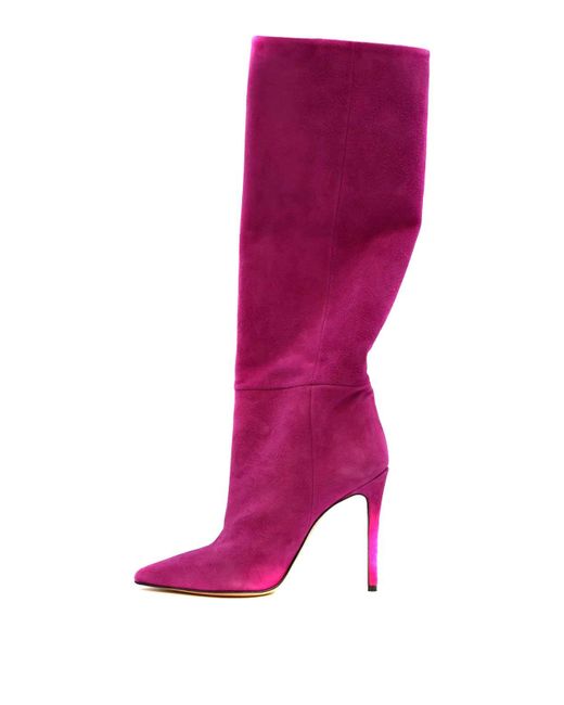 Anna F. Purple Leather Boots