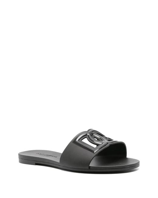 Dolce & Gabbana Black Rubber Sandal
