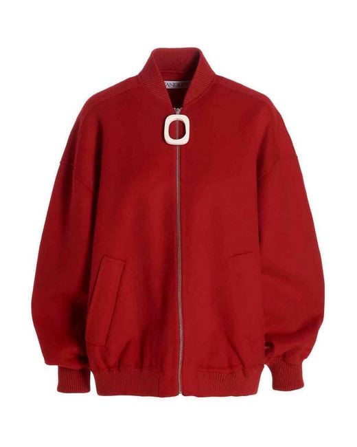 J.W. Anderson Red Wool Bomber Jacket