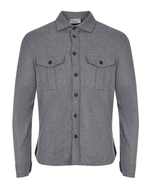 FILIPPO DE LAURENTIIS Gray Shirt Made Of Wool And Cashmere Blend for men
