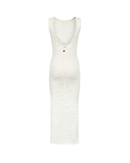 Akep White Leopard Print Long Dress
