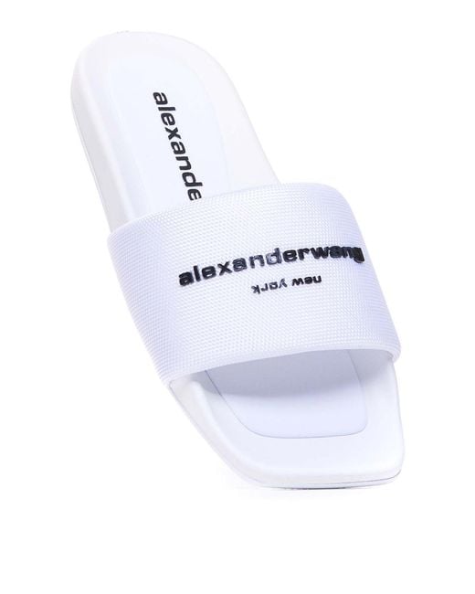 Alexander Wang White Slide Sandals